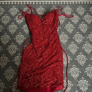 Sparkling Red Sequin Dress